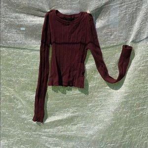 Forever 21 Burgundy Cropped Sweater